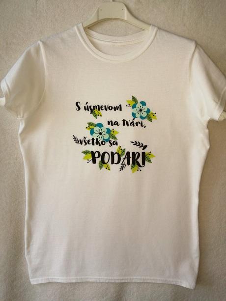 Bavlnené tričko s veselým nápisom, m