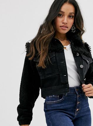 Riflová teddy bunda asos 38, 38 / m