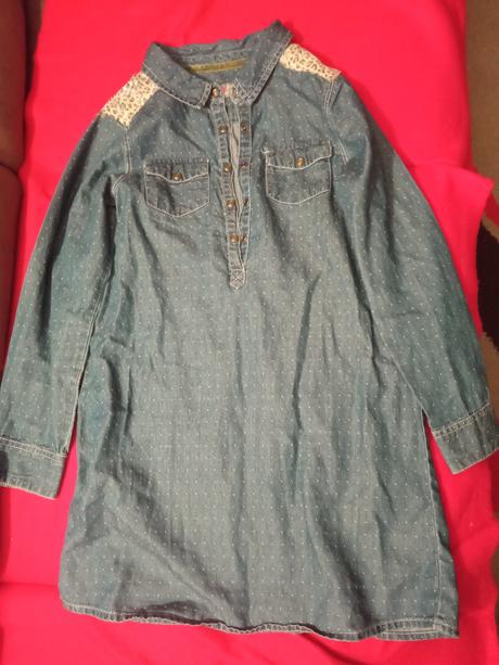 Riflova bodkovana predĺžená košeľa resp.tunika, 140