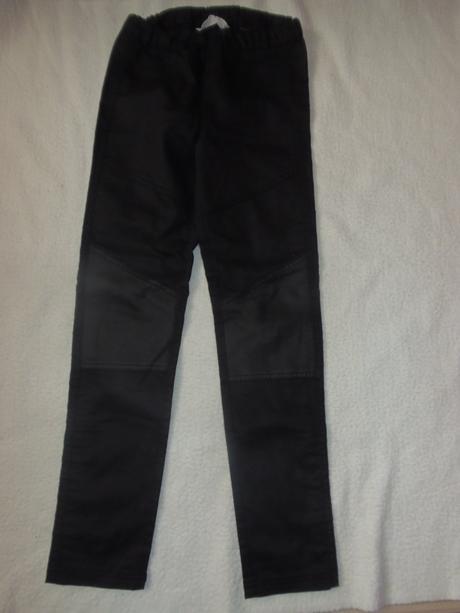 Nohavice s imitáciou koženky, h&m,140