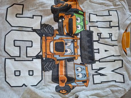 Krémové tričko s traktormi, 92