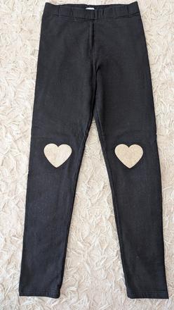 Čierne legíny so srdieckami, h&m,134