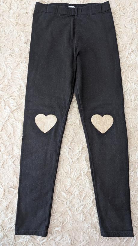Čierne legíny so srdieckami, h&m,134