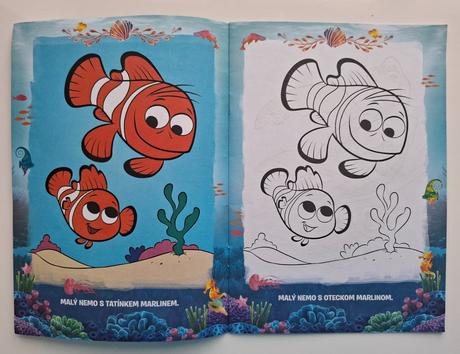 Omaľovánka disney "hľadá sa dory",