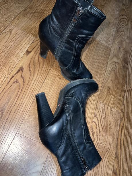 Kožené čižmičky na podpätku, 37