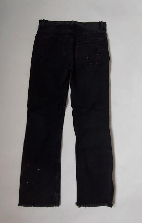 Čierne rifle zara s výšivkami, zara,xs