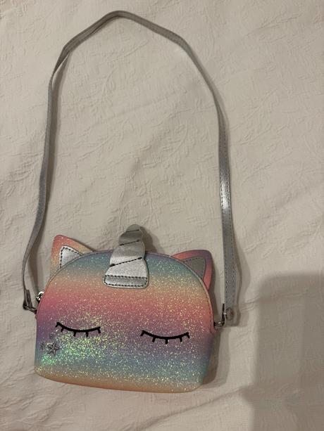 Duhova trblietava kabelka s jednorozcom, h&m