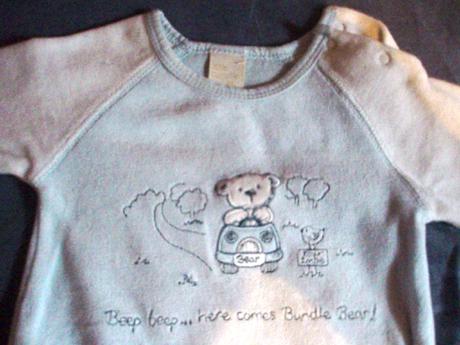 Príjemný bledo modrý overal s mackom, 56