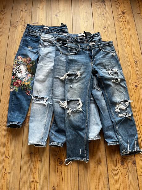 Štýlové boyfriend rifle - 4ks premium - zara, zara,s