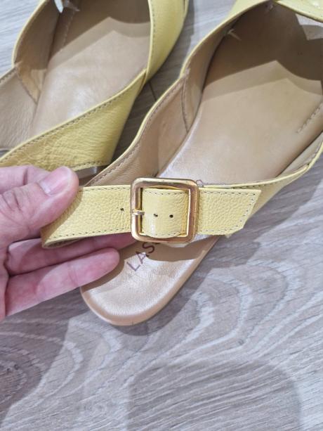 Žlté sandále kožené, lasocki,37