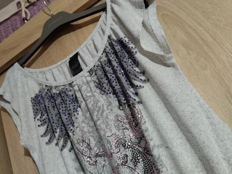 Zarga tričko s farebnými kamienkami, m