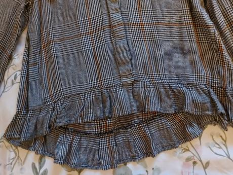 Sivá šedá karovaná elegantná blúzka košeľa, reserved,xs