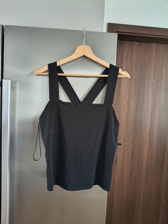 Massimo dutti čierny bavlnený top l, l