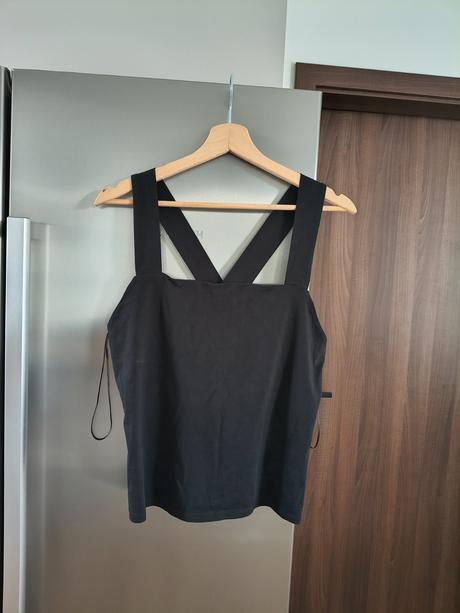 Massimo dutti čierny bavlnený top l, l