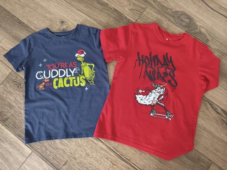 2 vianocne tricka, h&m,134