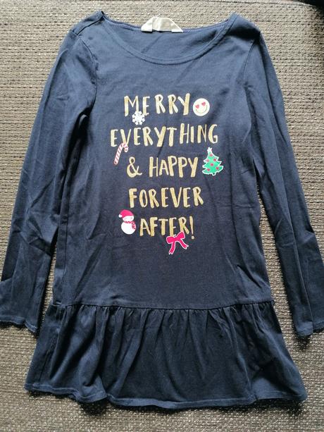 Šaty h&m s vianočným motívom 122/128, h&m,128