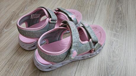 Krásne strieborné sandále skechers, skechers,35