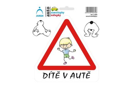 Samolepka na auto dieťa v aute (chlapec), 