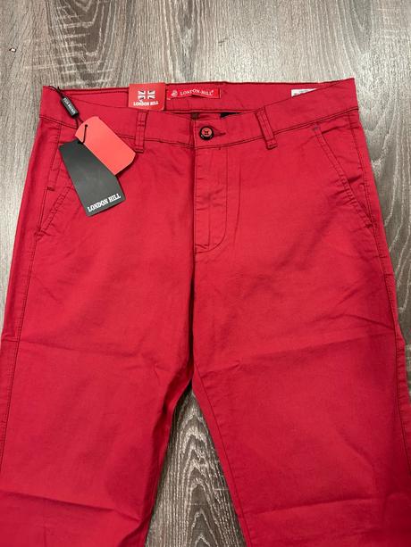 London hill nove panske nohavice 31/32 bordove, m