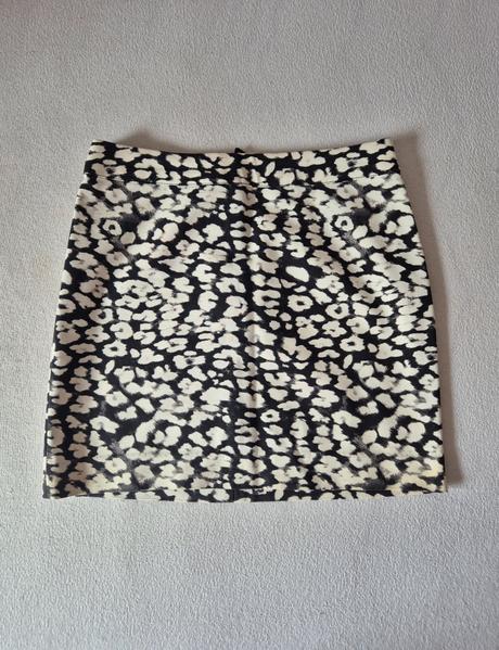 Sukňa s čierno-bielym leopardím vzorom, h&m,s