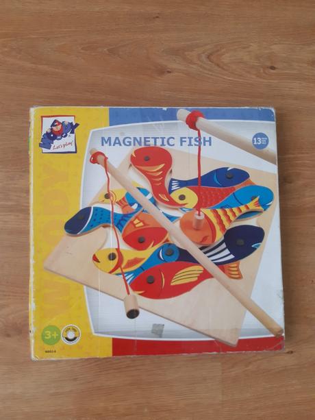 Drevené magnetické rybičky s udicou, 
