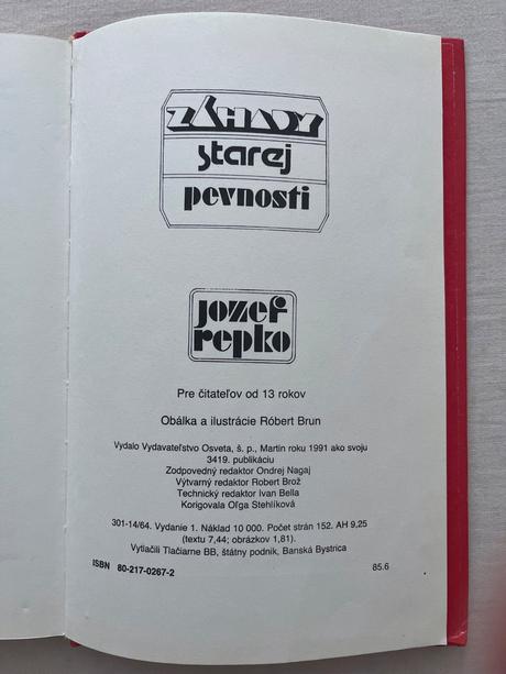 Kniha záhady starej pevnosti -jozef repko, 