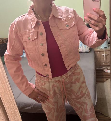 Riflová ružová bunda, 36 / s