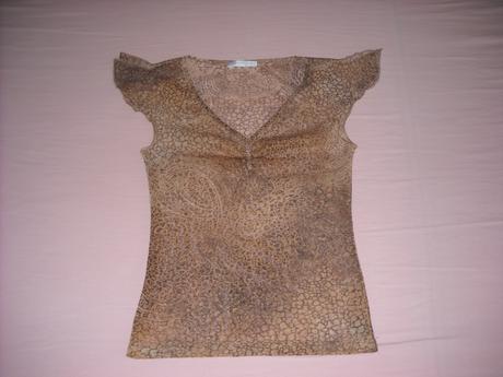 Hnede-priesvitne tricko , s