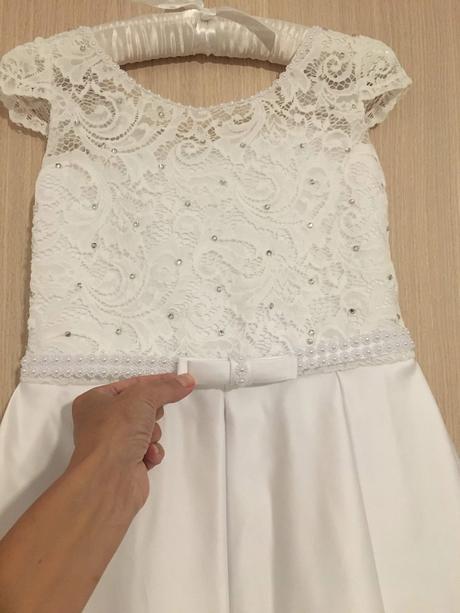 Exkluzivne biele dlhé šaty aj na 1.sv.prijimanie, 122 - 158