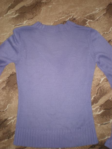 Fialový pletený sveter, m