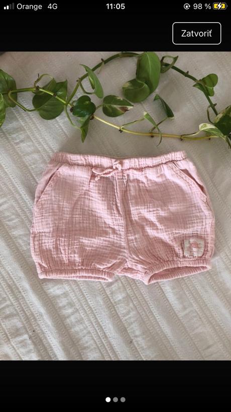 Mušelínové šortky/ mušelínové kraťasy, 98