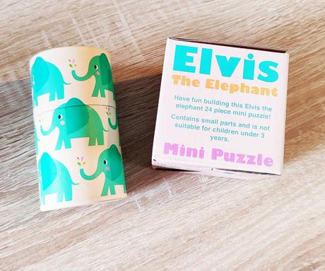 Puzzle krabička slon + pastelky, 