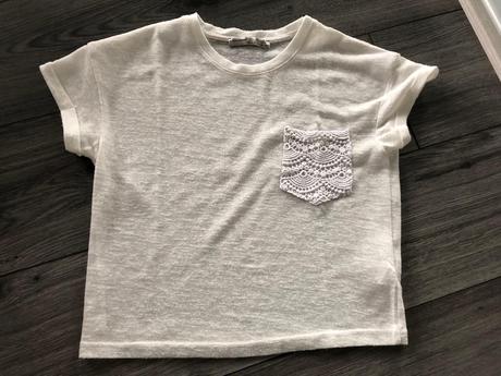 Crop krémové tričko s, primark,s