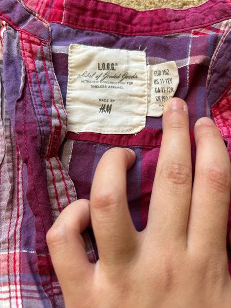 Kockovaná košeľa, h&m,152