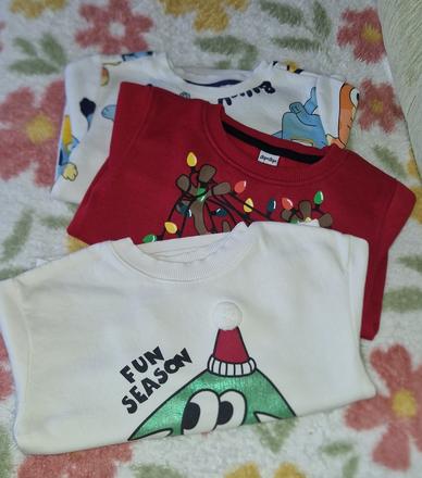 Vianočné mikiny cez hlavu, 1 bluey, h&m,98