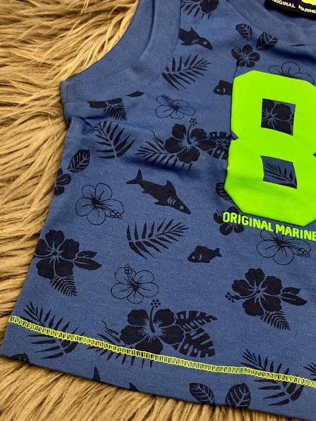 Chlapčenské vzorované tielko modré (3-6 mes.), original marines,62 / 68