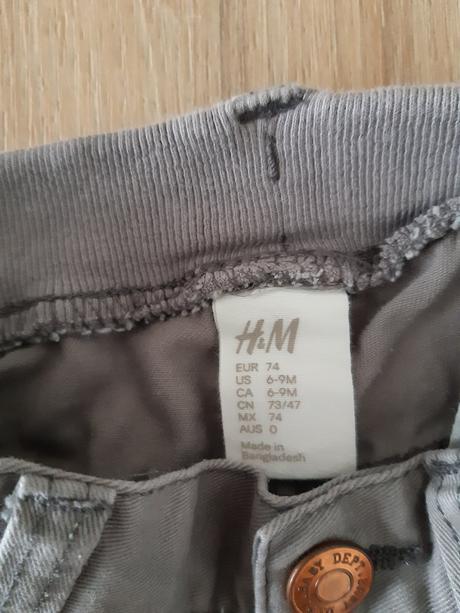 Sivé nohavice h&m, h&m,74