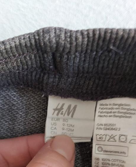 Tepláky tmavosivé h&m 80, h&m,80