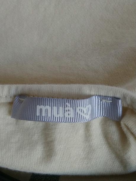 Dámsky krémový top, strieborný nápis, mua, italy, xl