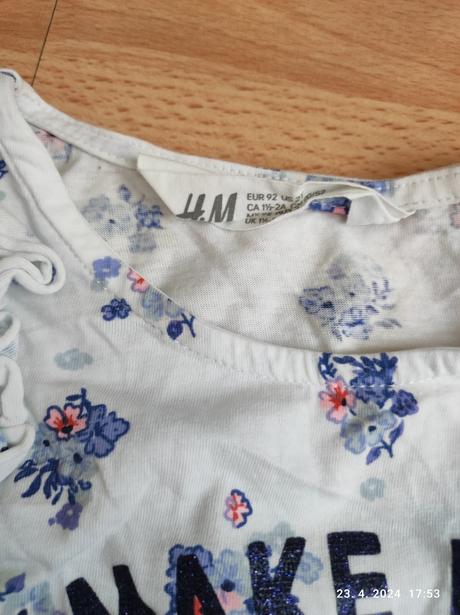 Tričko krátky rukáv pre dievčatko 92, h&m,92