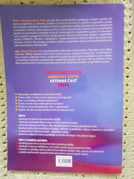 Nová maturita anglický jazyk externá časť testy,