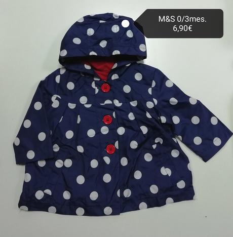 Modrý kabátik bunda s bodkami, marks & spencer,62