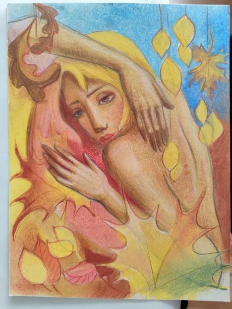 Ženská figúra - pastel, 