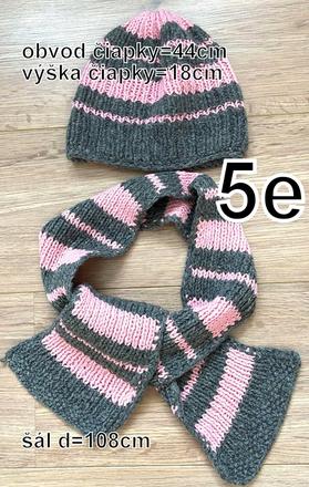 Ručne pletený set pre dievčatko, obvod44cm, 6-12m, 74