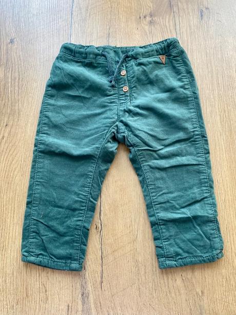 Podšité menčestrové nohavice, h&m,80