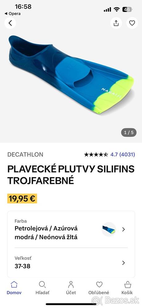 Decathlon nabaiji 33-34 detske plutvy, 