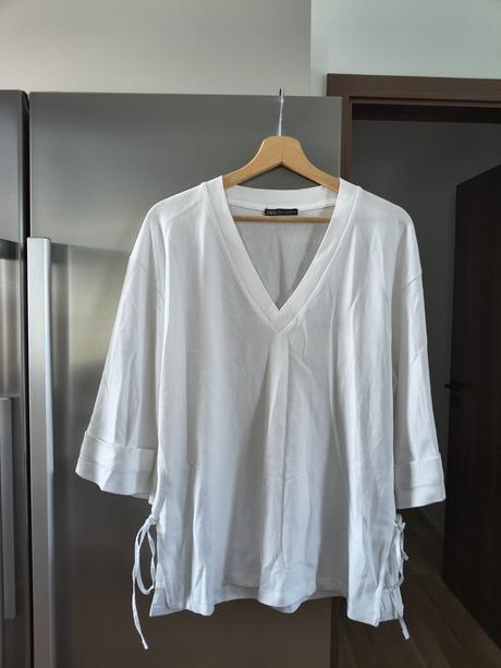Zara bavlnený maxi oversize top, zara,l / m
