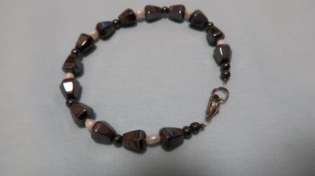 Sada náramok+náhrdelník minerál hematit, 