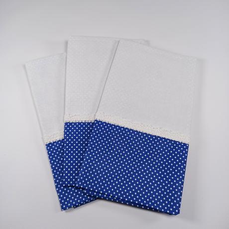 Bielo modrá utierka s krajkou, 