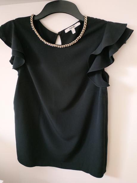 Cierne tricko s nariasenymi rukávmi koton, vel. 34, 34